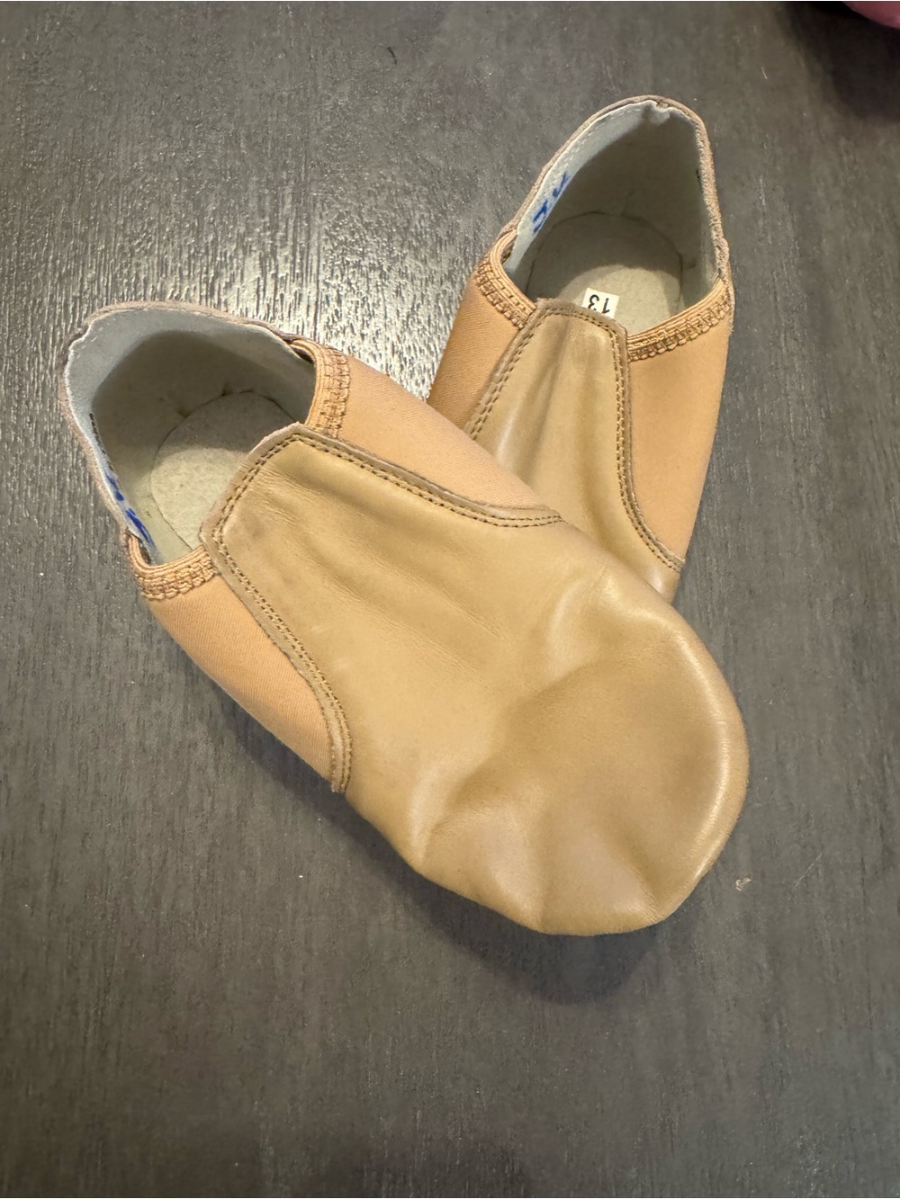 Kids Slip-On Dance Shoes in Tan